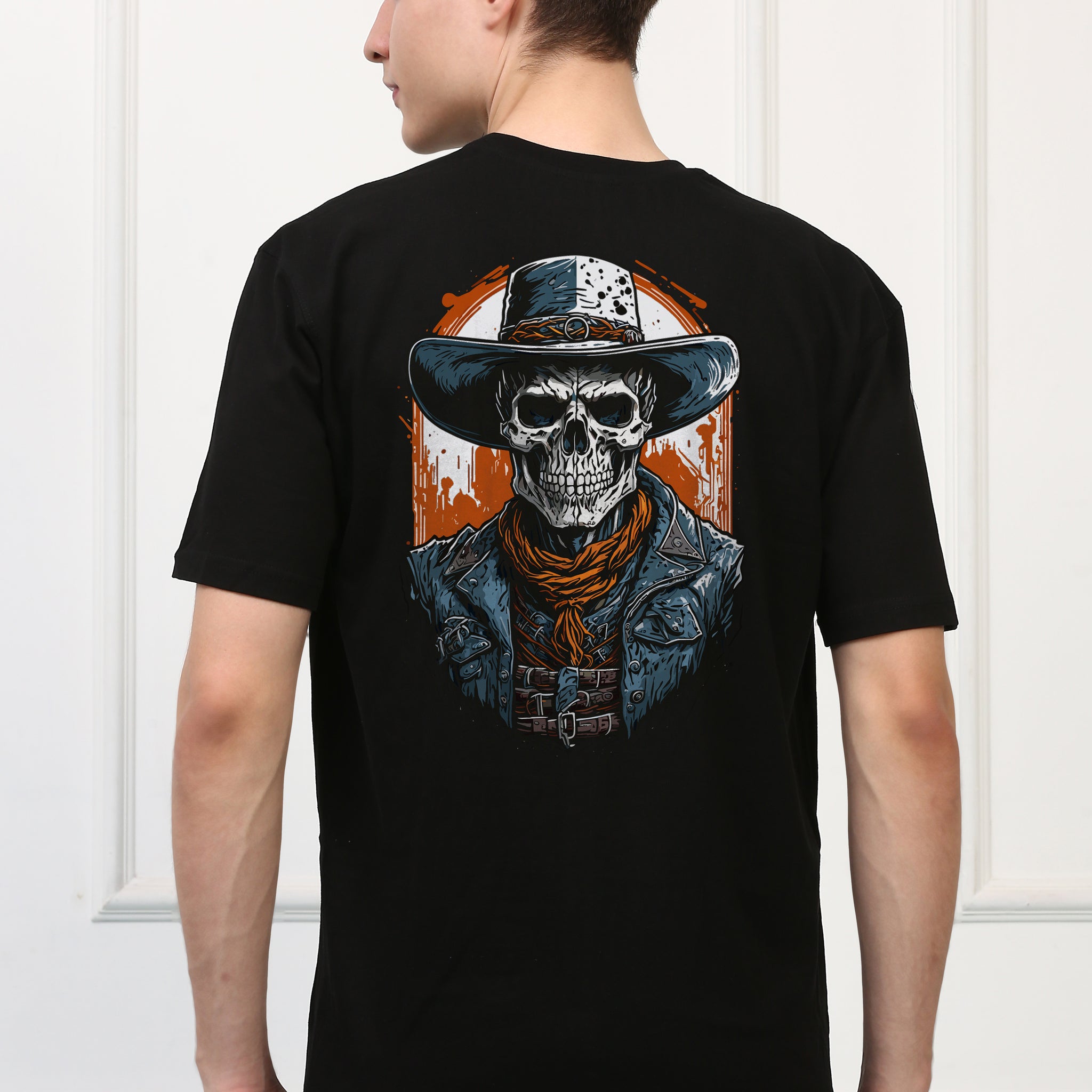 Cowboy Skull  Printed  T-shirt