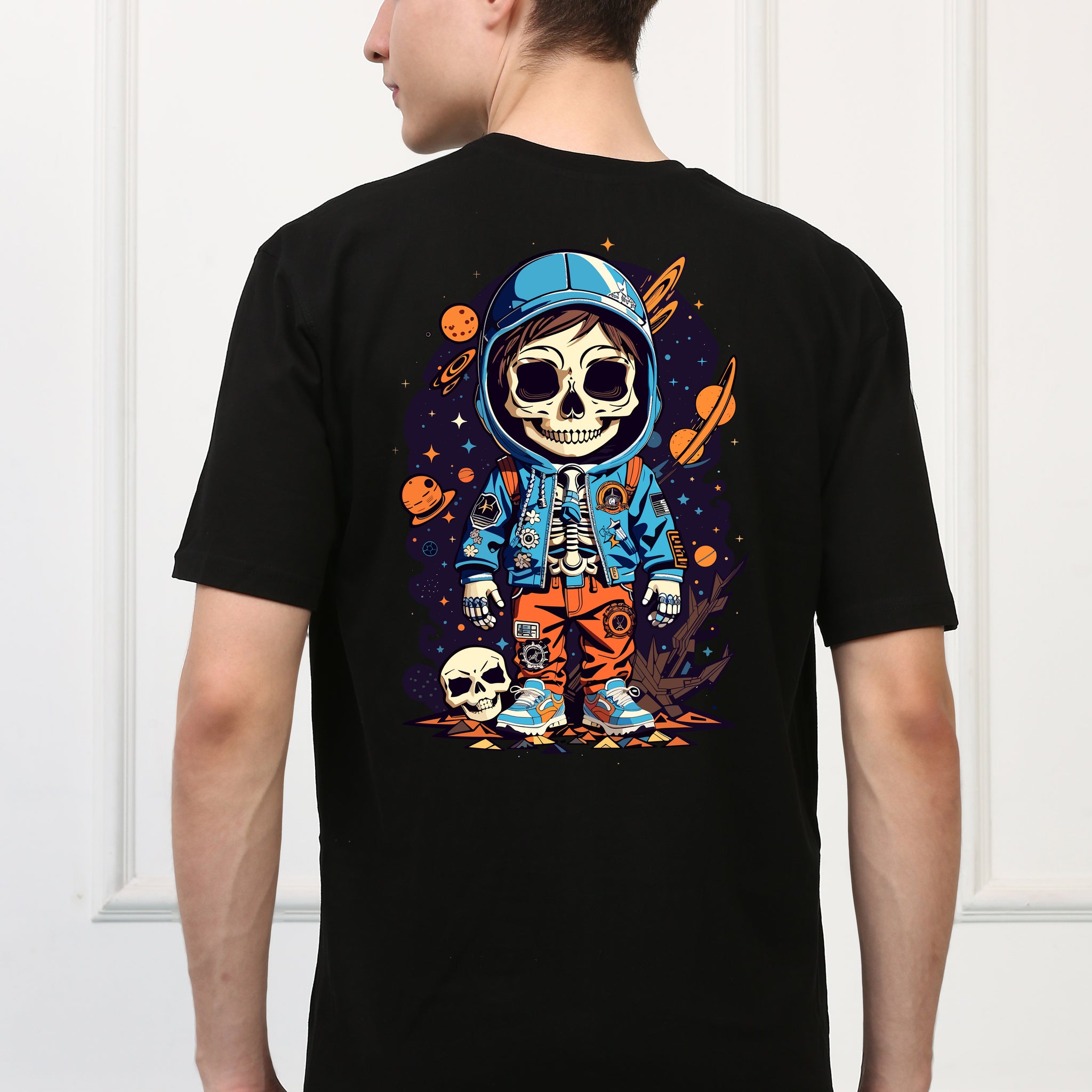 Cute Astronaut Skull  Printed  T-shirt