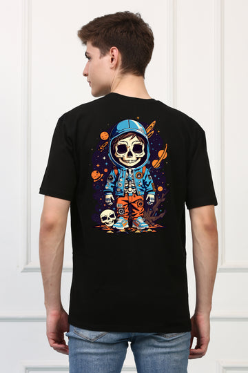 Cute Astronaut Skull  Printed  T-shirt