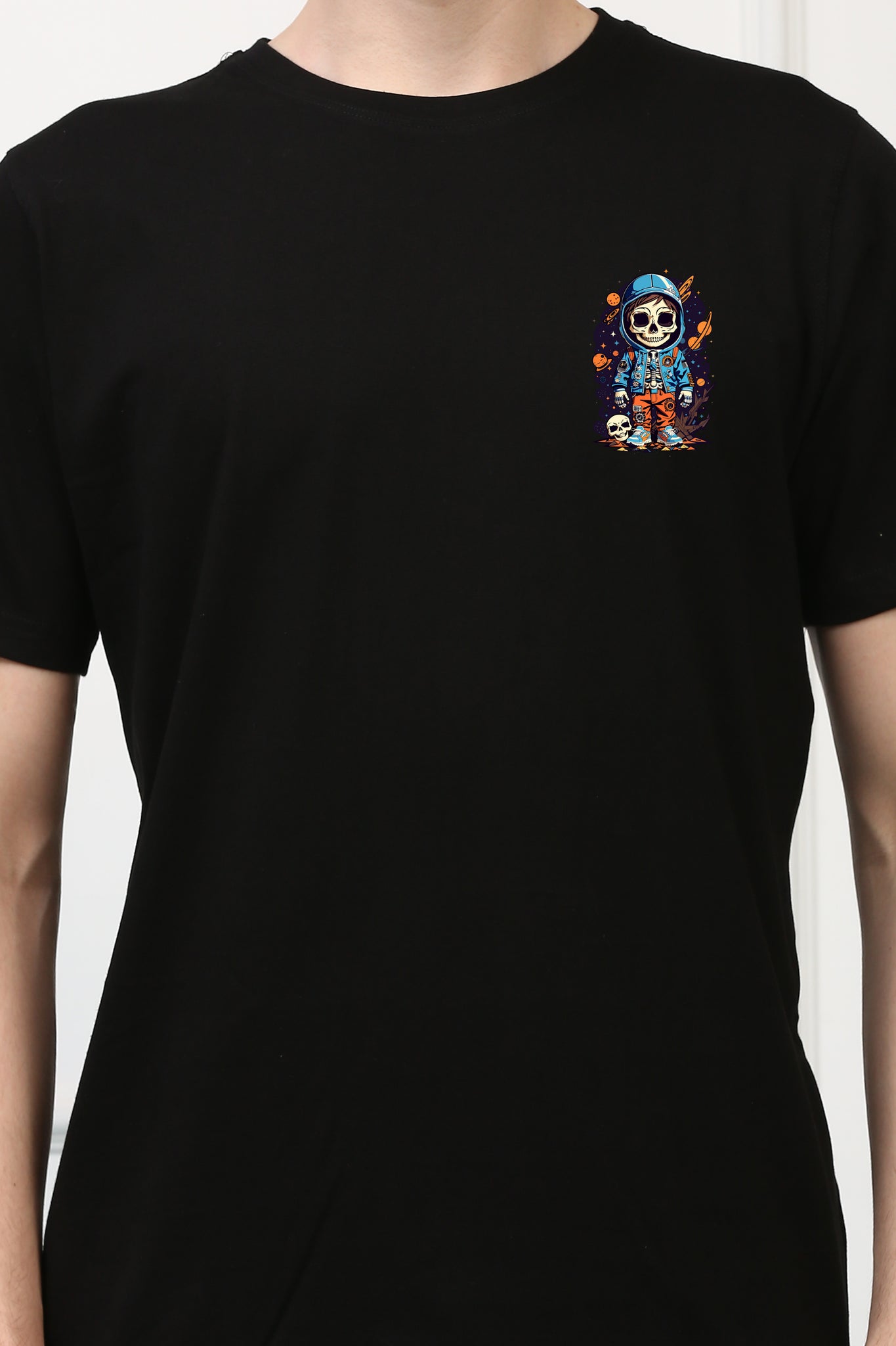 Cute Astronaut Skull  Printed  T-shirt