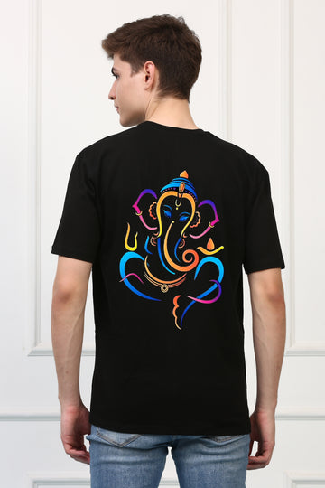 Men's  Multicolor Ganesh Ji Printed Tshirt