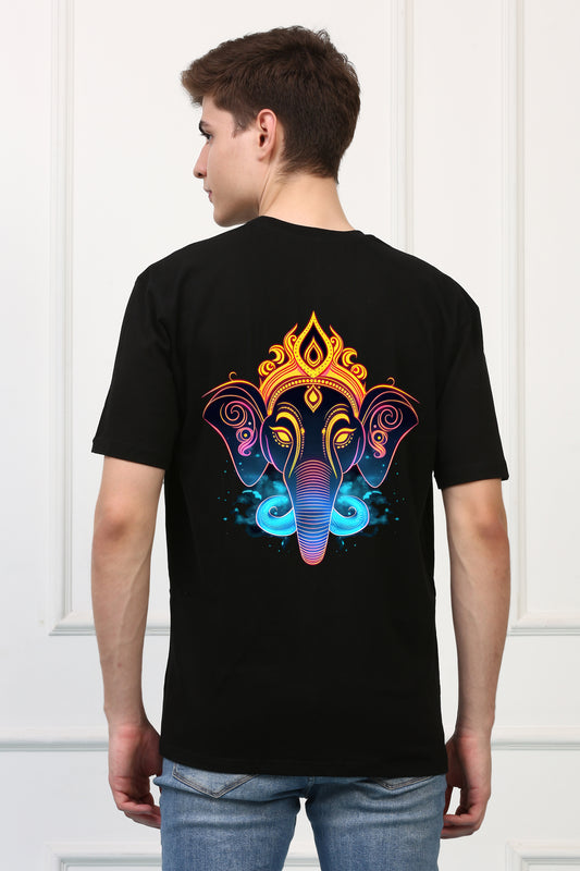 Men's  Neon colorful Lord Ganesh Ji Printed Tshirt