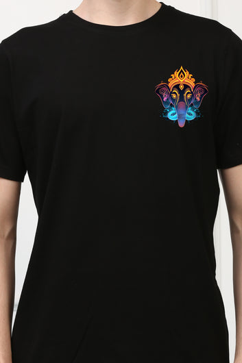 Men's  Neon colorful Lord Ganesh Ji Printed Tshirt