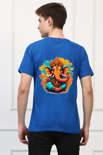 Men's Colorful Ganesh Ji  Printed Tshirt