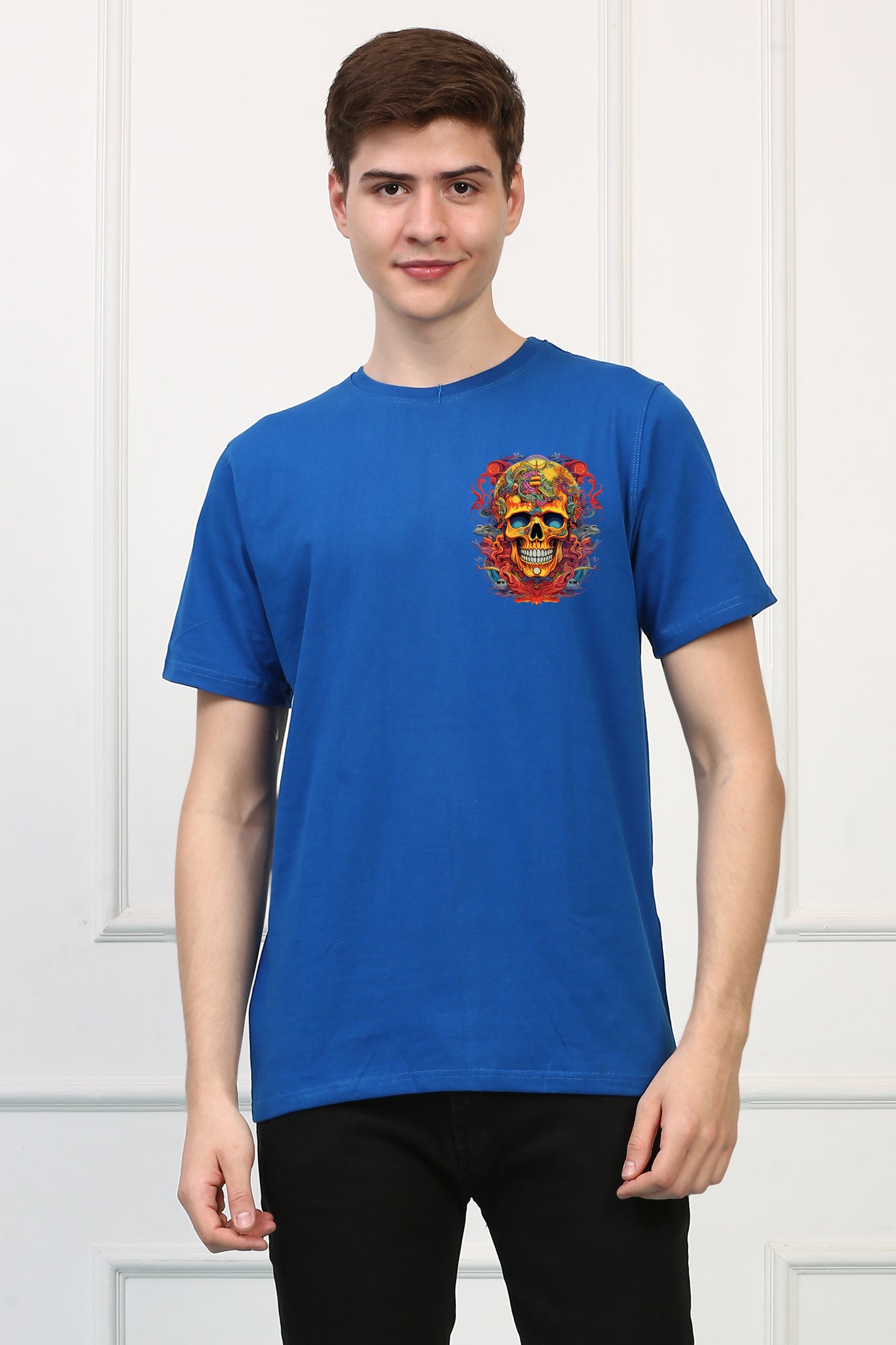 Colorful Skull Printed  T-shirt