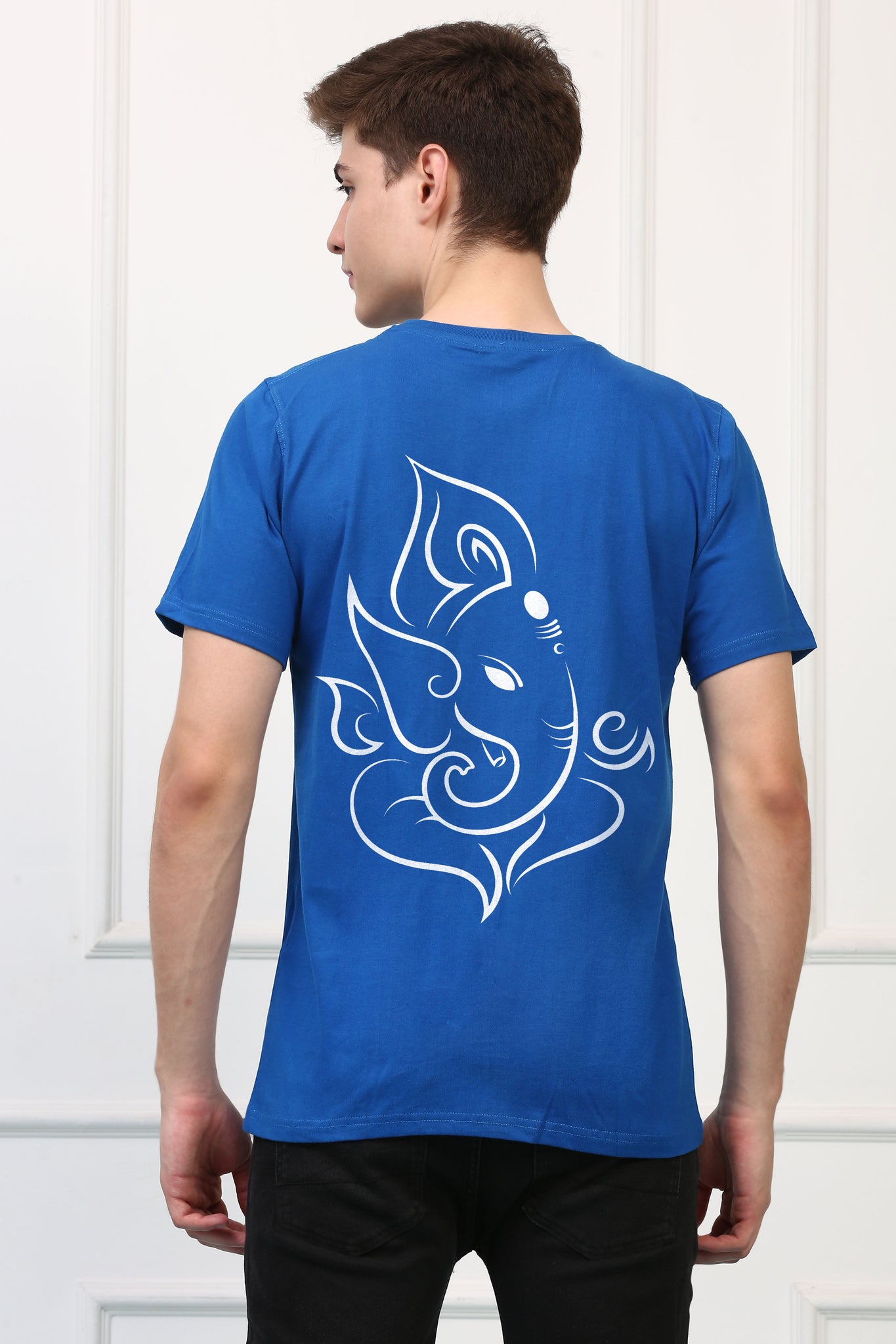 Men's  Ganesh Ji  Outline Printed Tshirt