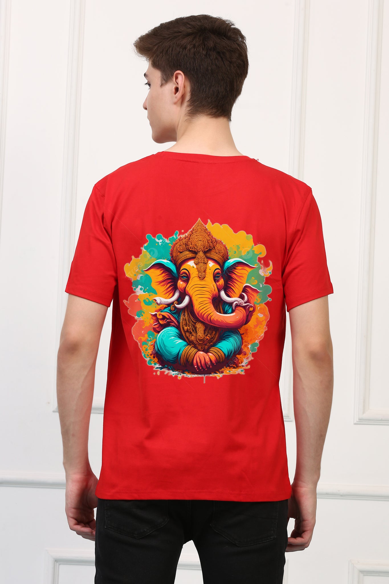 Men's Colorful Ganesh Ji  Printed Tshirt