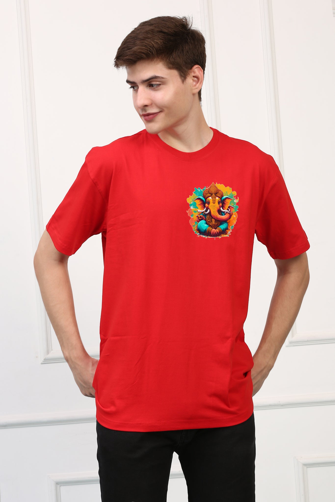 Men's Colorful Ganesh Ji  Printed Tshirt