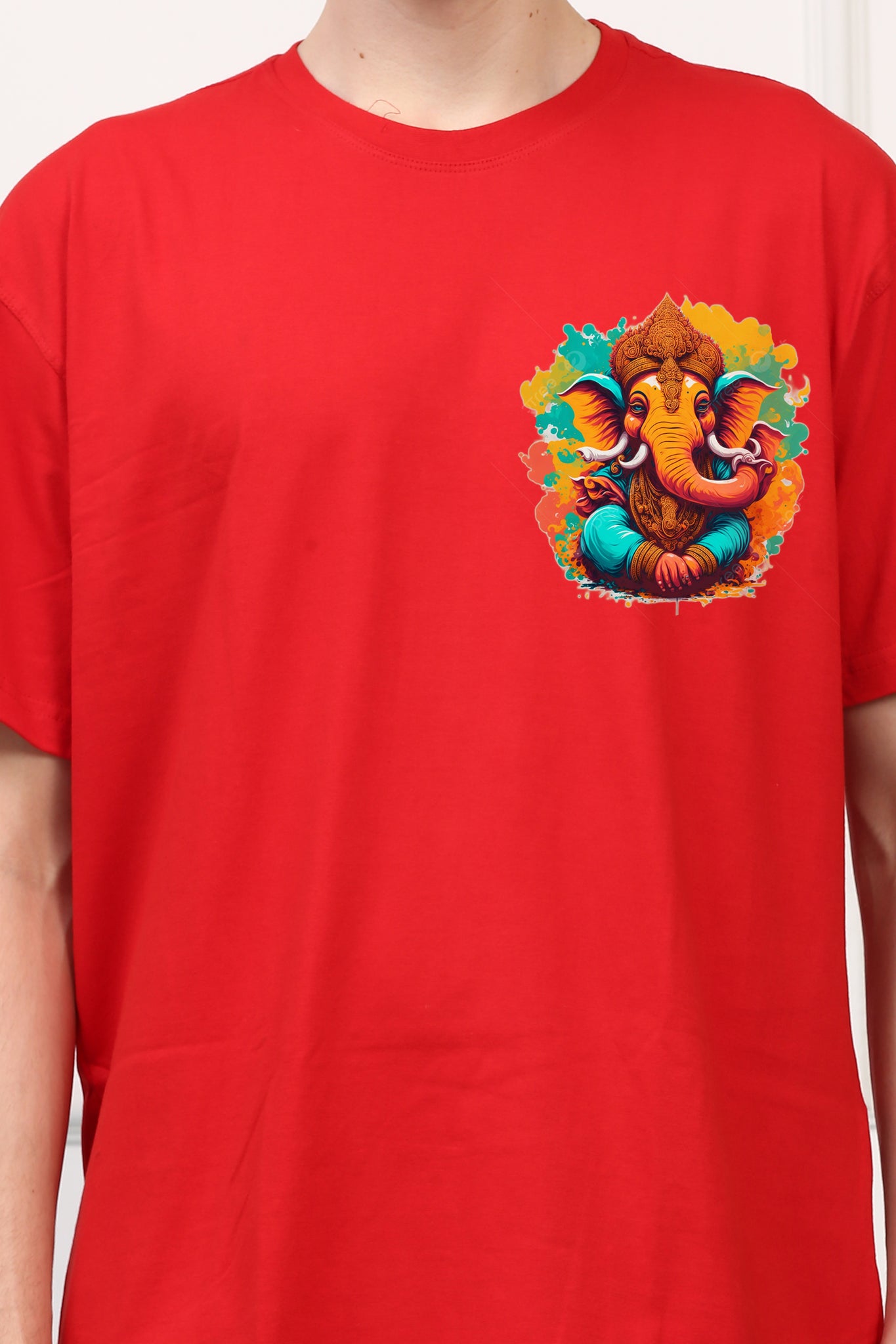 Men's Colorful Ganesh Ji  Printed Tshirt