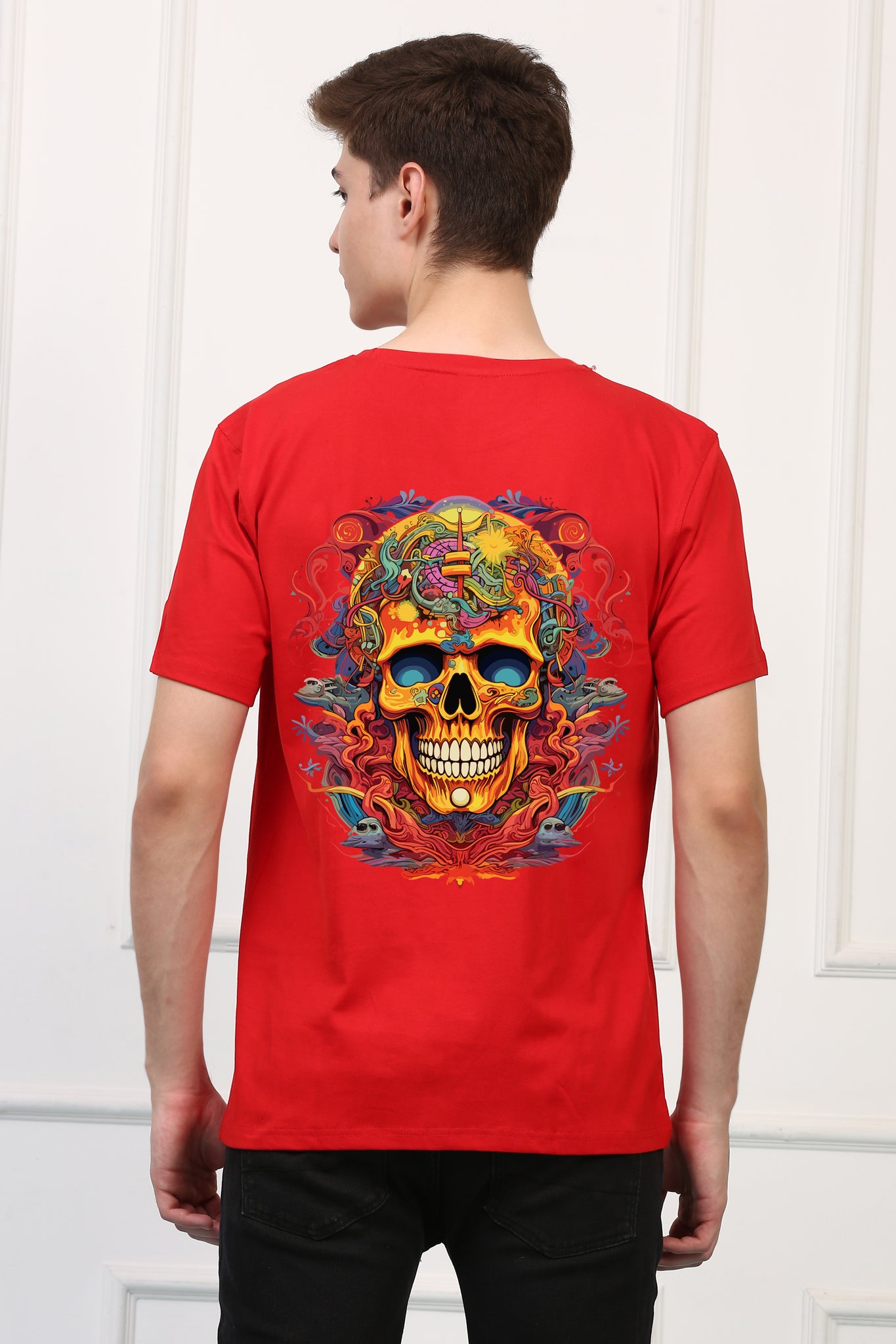 Colorful Skull Printed  T-shirt