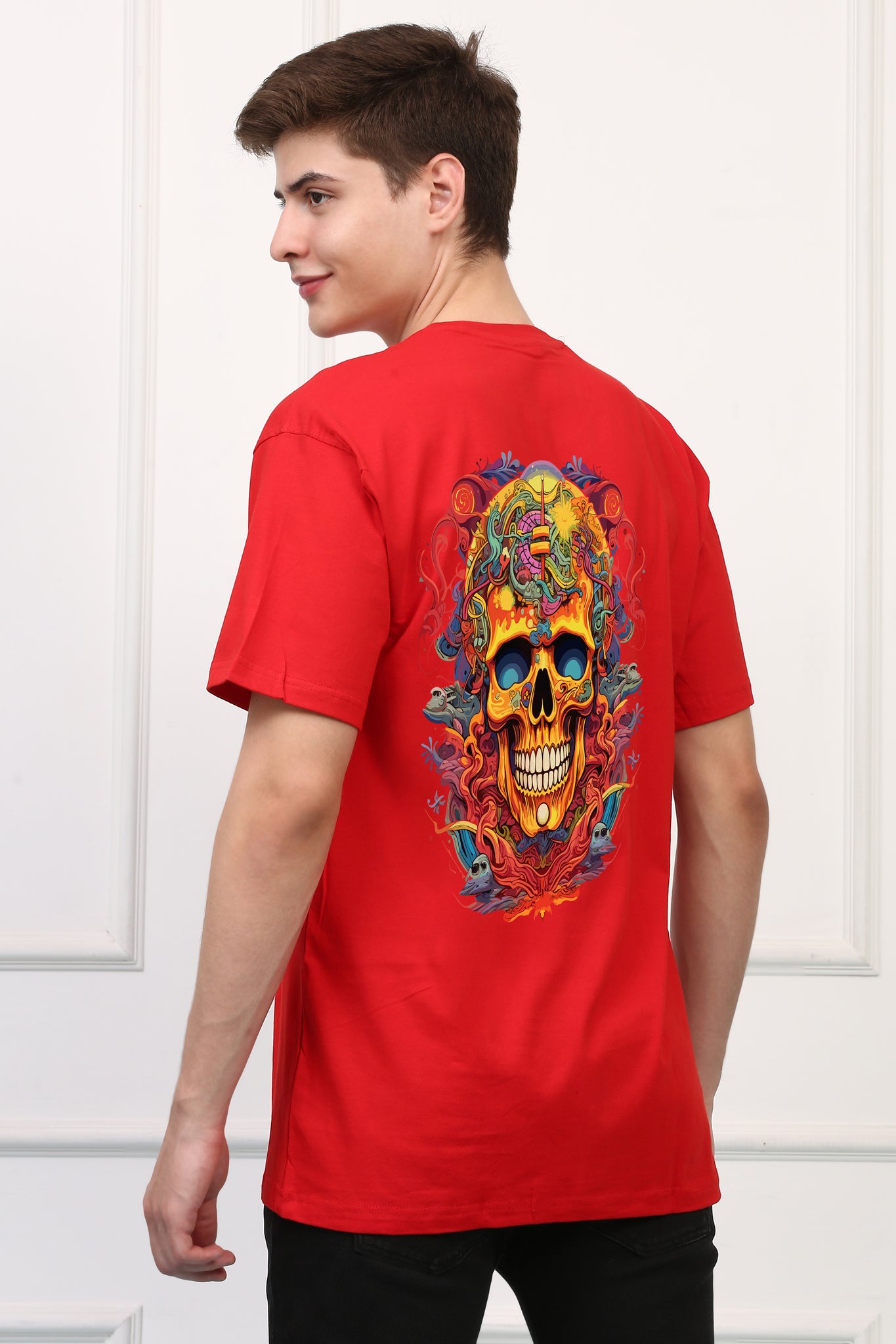 Colorful Skull Printed  T-shirt