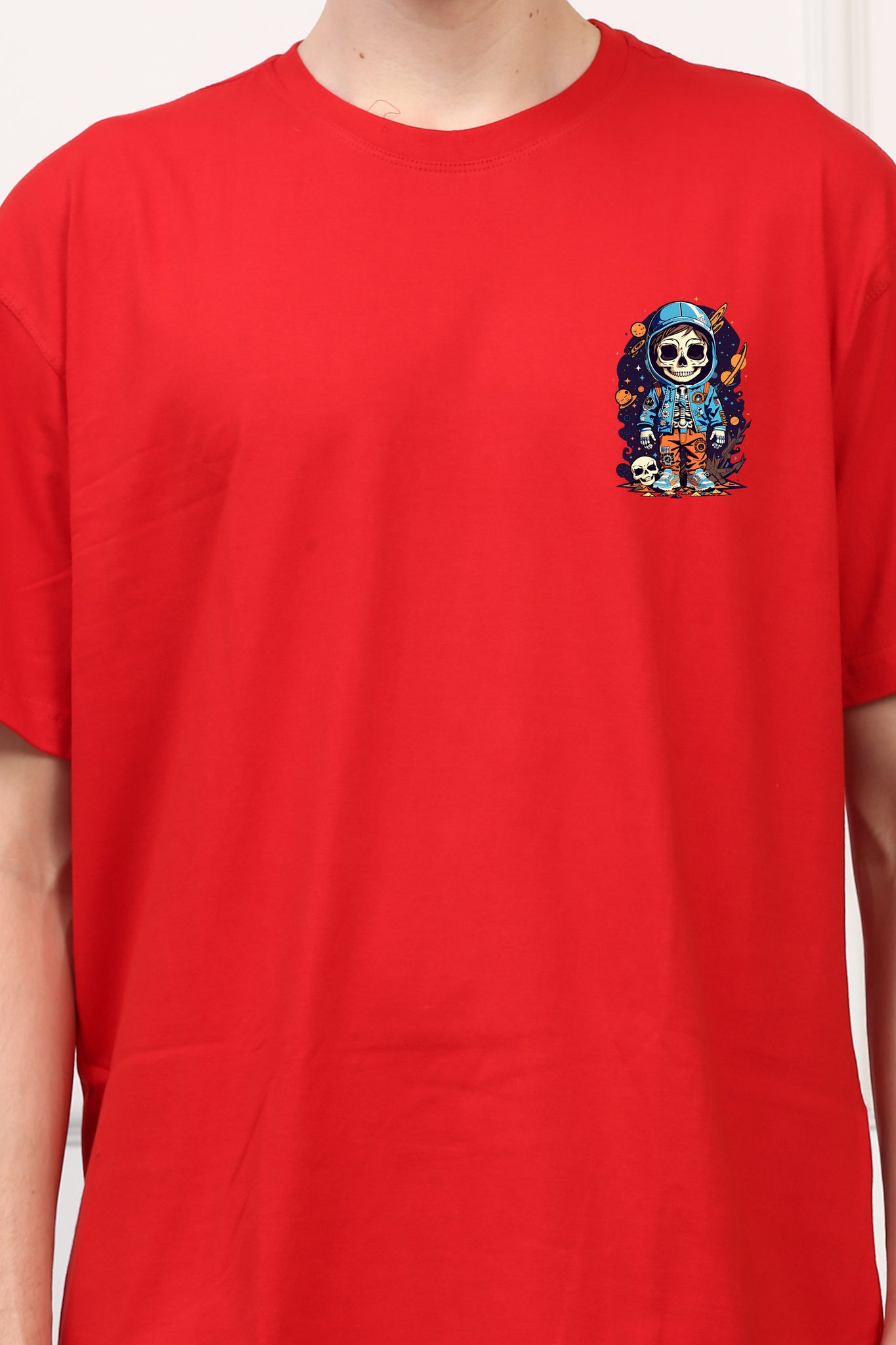 Cute Astronaut Skull  Printed  T-shirt