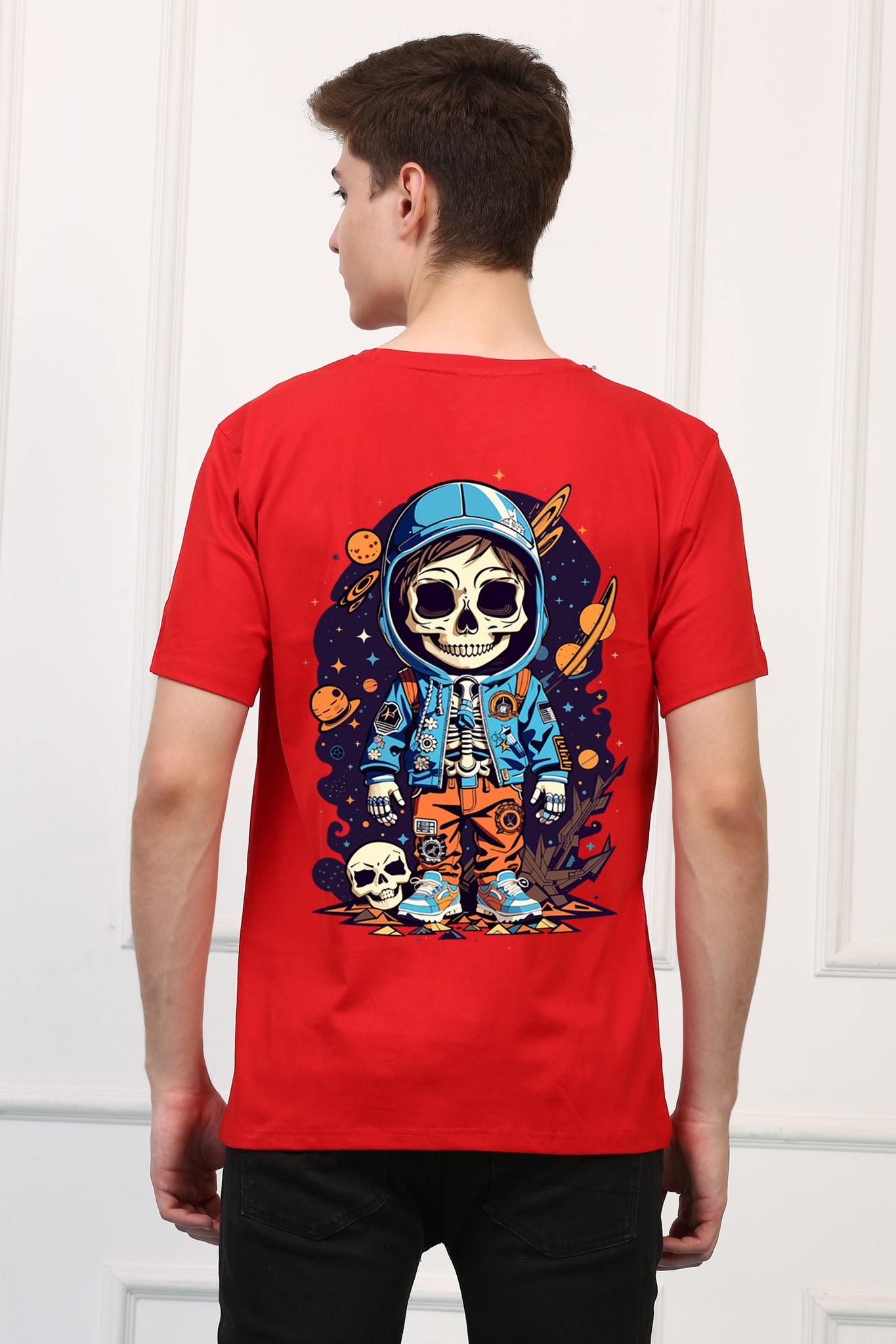 Cute Astronaut Skull  Printed  T-shirt