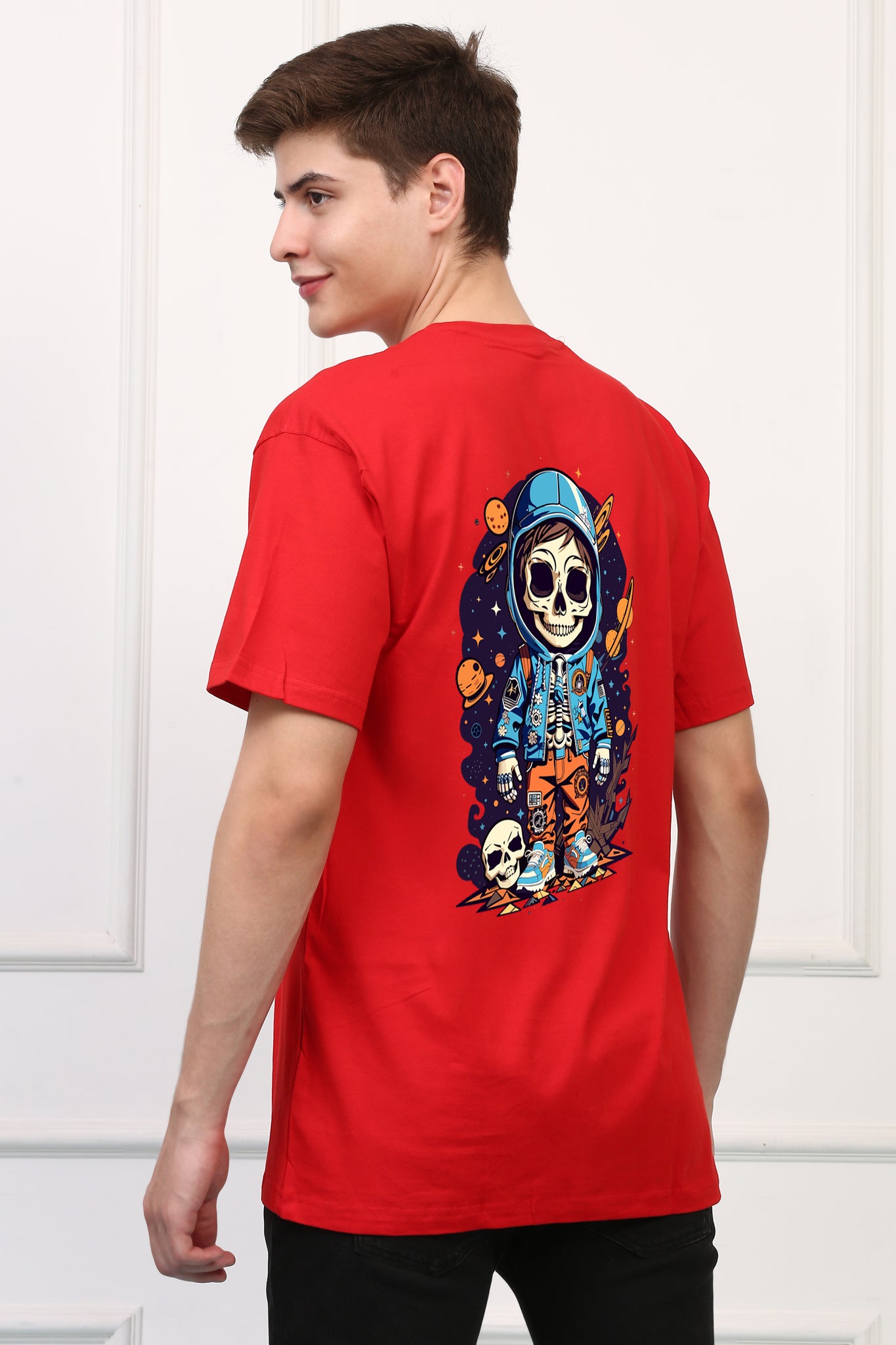 Cute Astronaut Skull  Printed  T-shirt