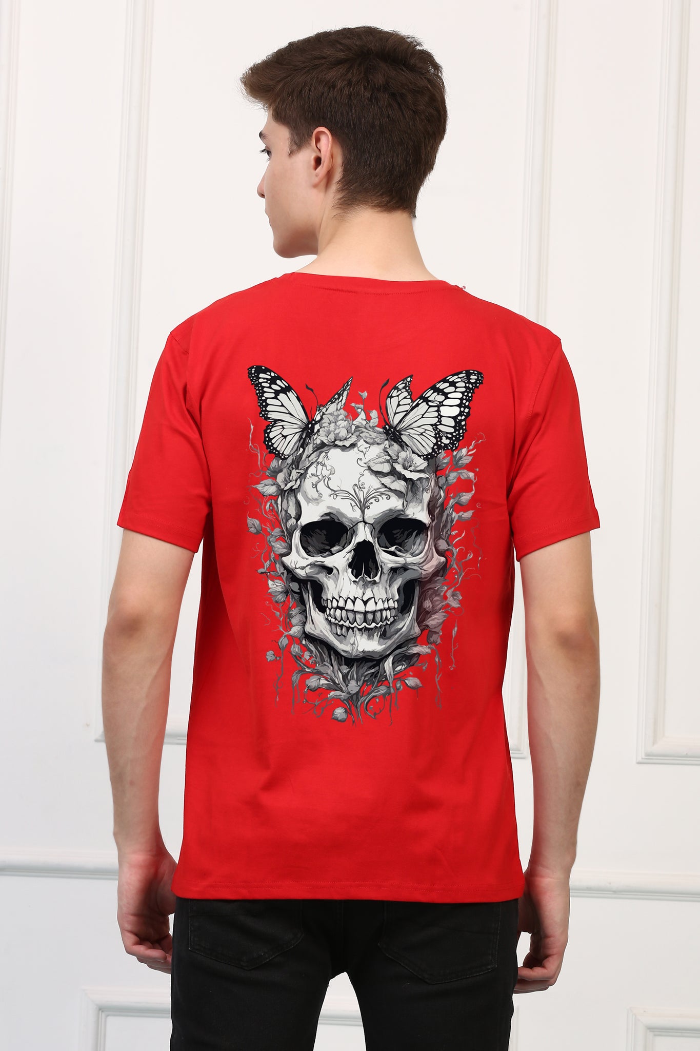 Skull and Butterfly Printed  T-shirt