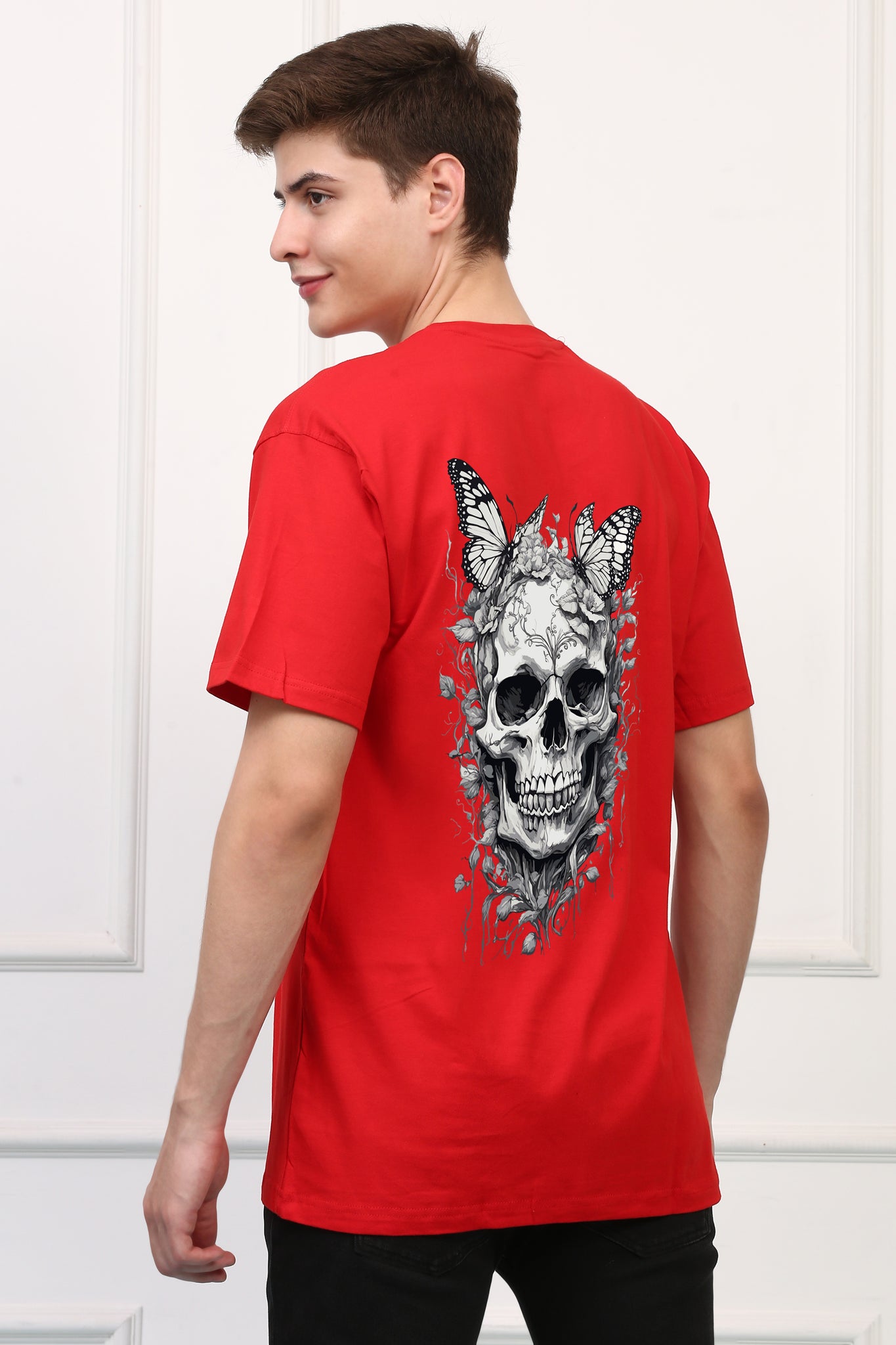 Skull and Butterfly Printed  T-shirt