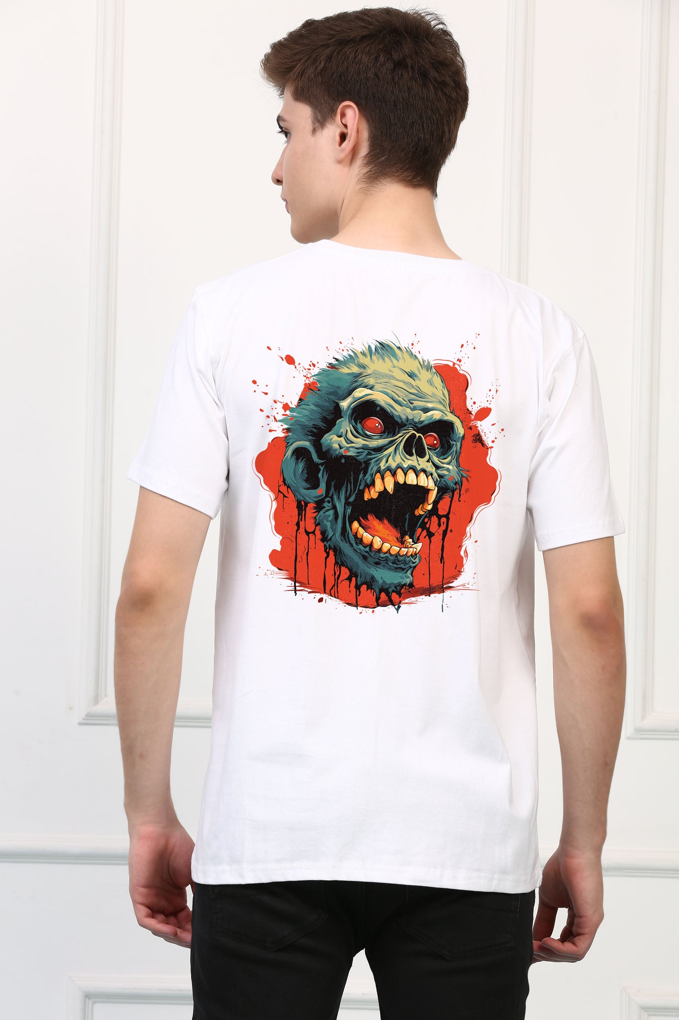 Angry Monkey Skull   Printed  T-shirt