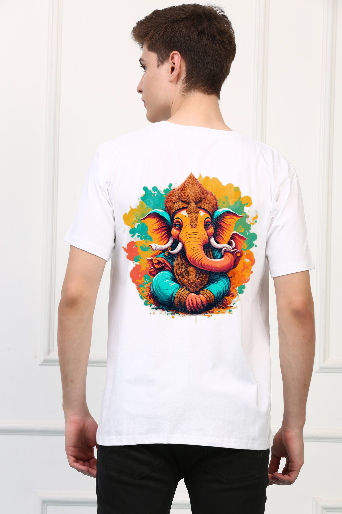 Men's Colorful Ganesh Ji  Printed Tshirt