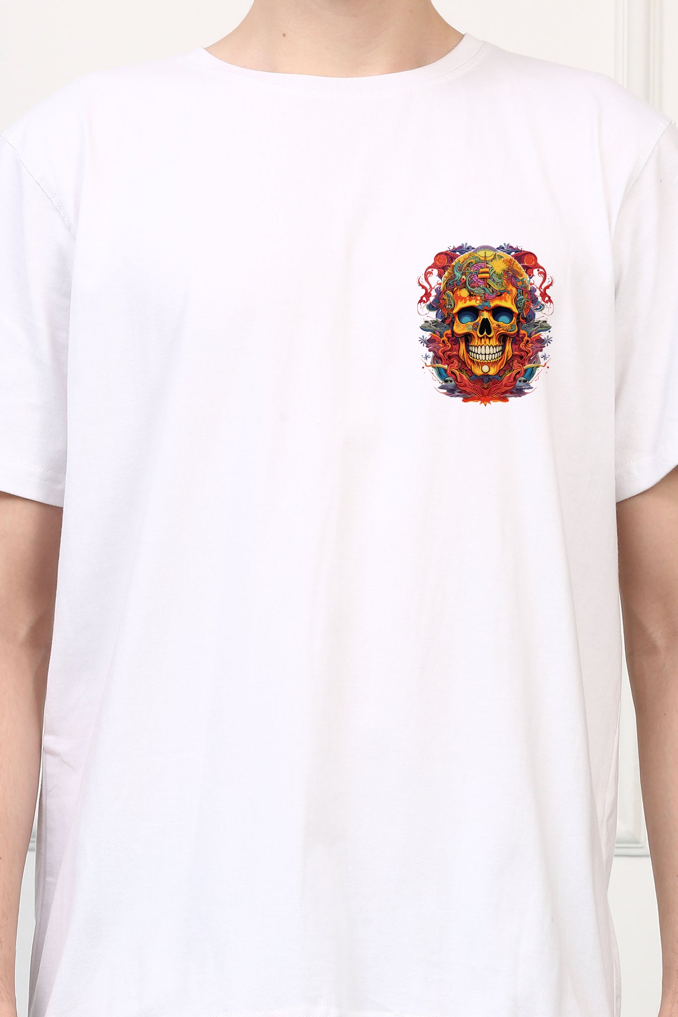 Colorful Skull Printed  T-shirt