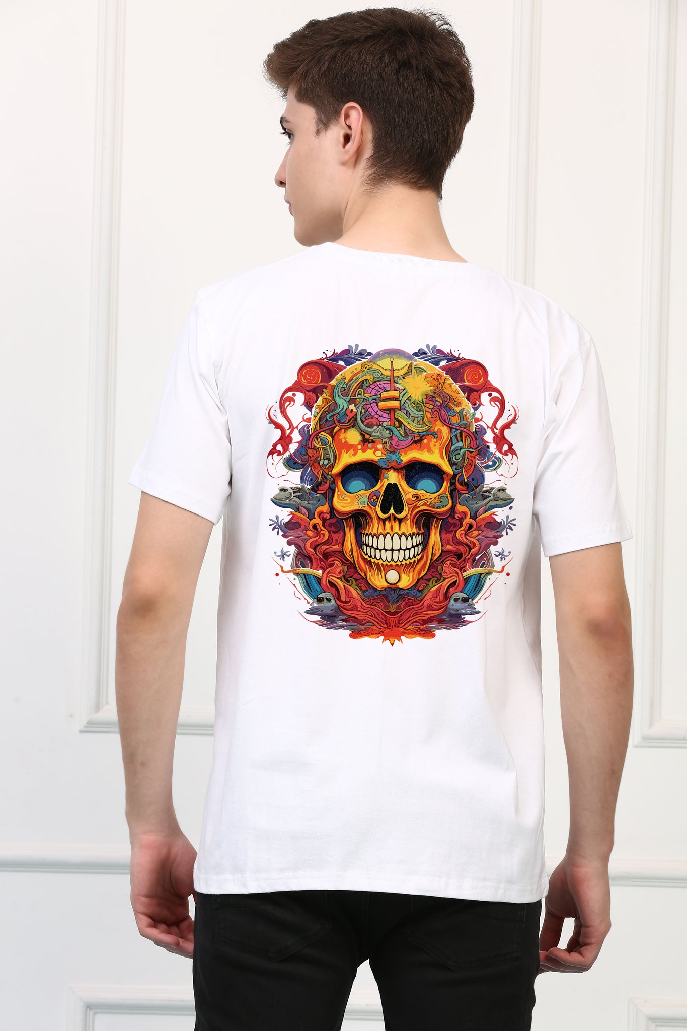 Colorful Skull Printed  T-shirt