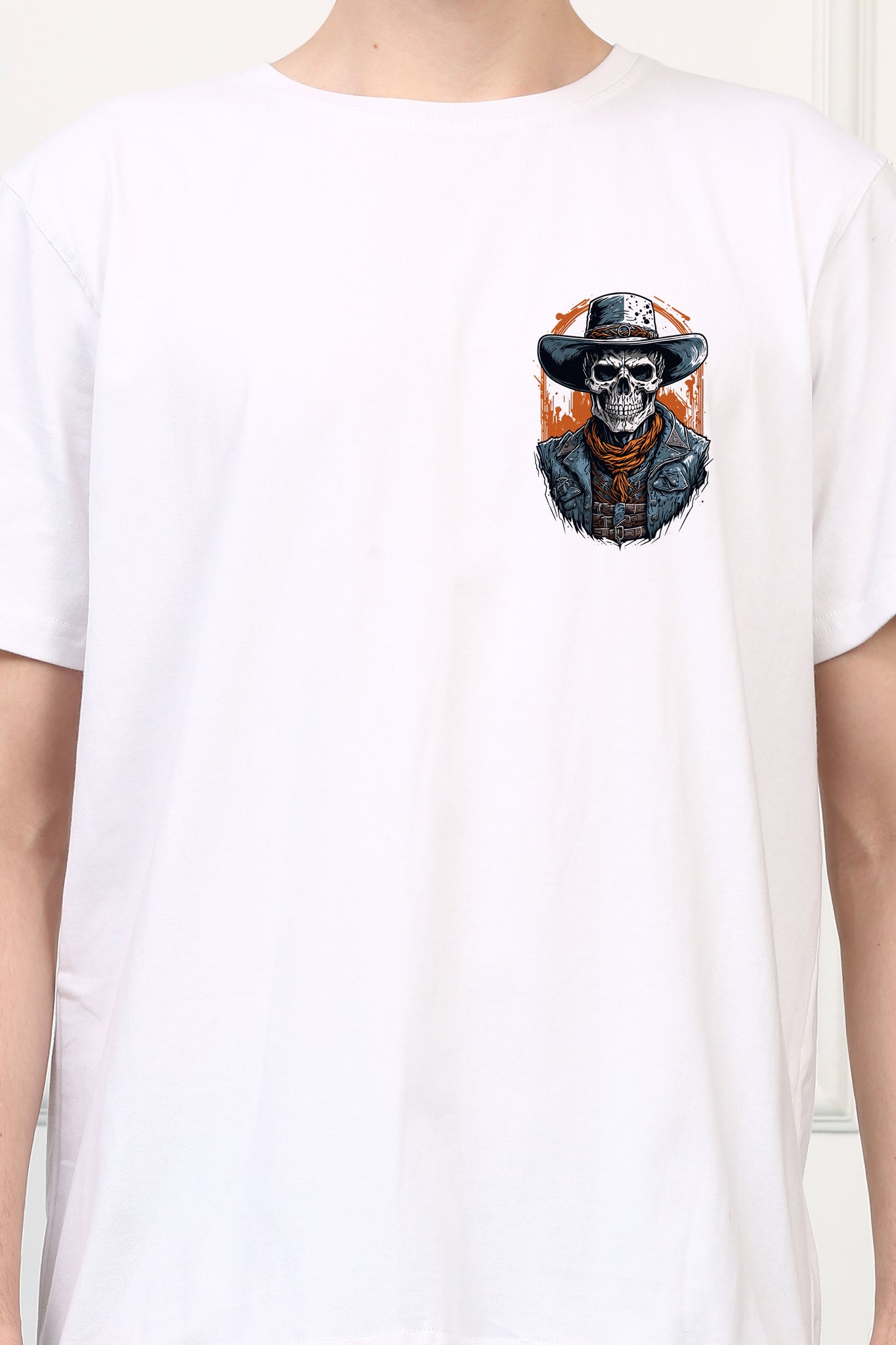 Cowboy Skull  Printed  T-shirt