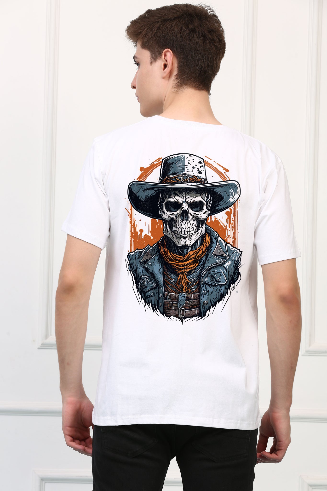 Cowboy Skull  Printed  T-shirt