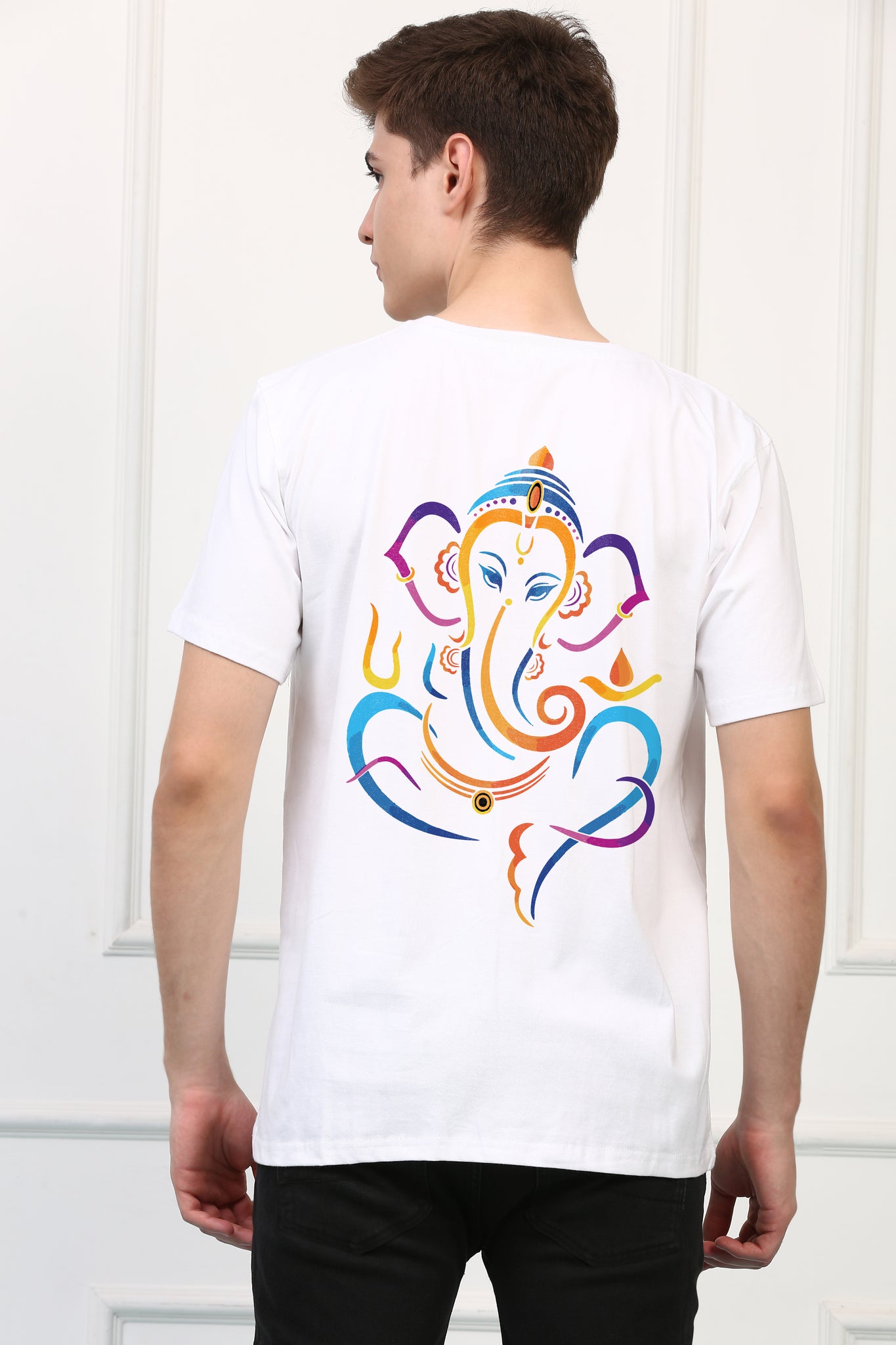 Men's  Multicolor Ganesh Ji Printed Tshirt