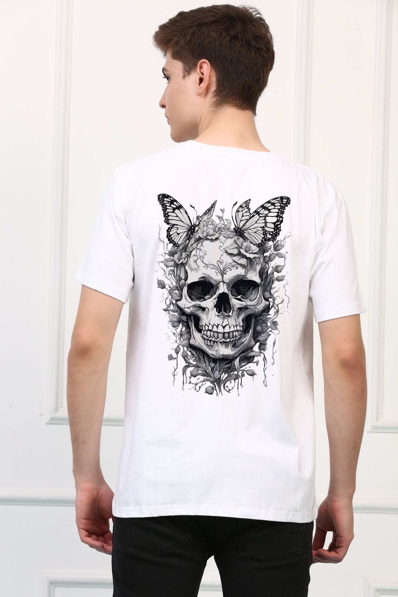 Skull and Butterfly Printed  T-shirt