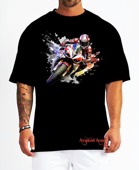 Bike 14 Oversized  Printed Tshirt