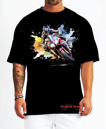 Bike 15 Oversized  Printed Tshirt