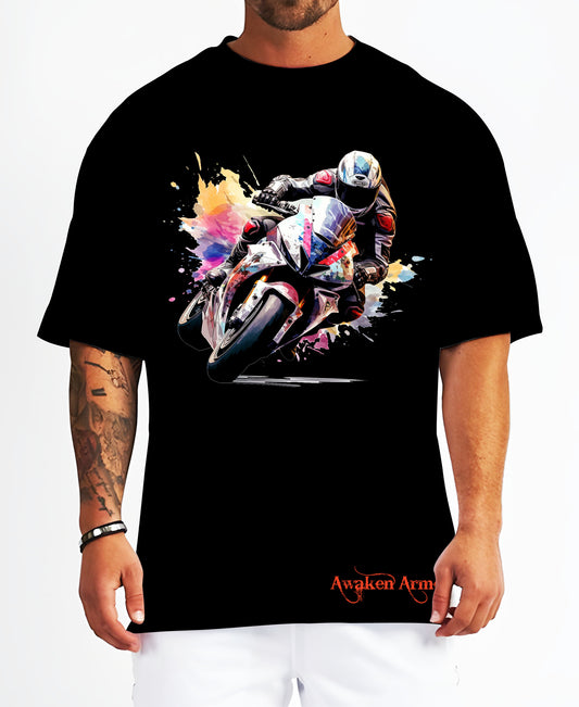 Bike 20 Oversized  Printed Tshirt