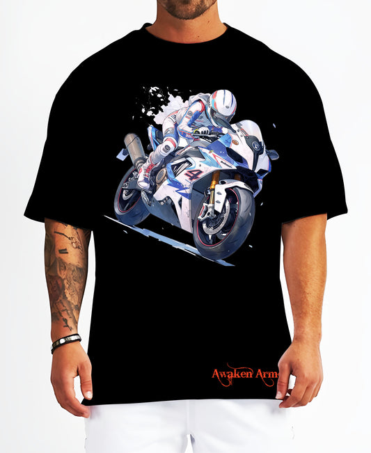 Bike 23 Oversized  Printed Tshirt