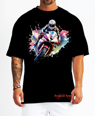 Bike 25 Oversized  Printed Tshirt