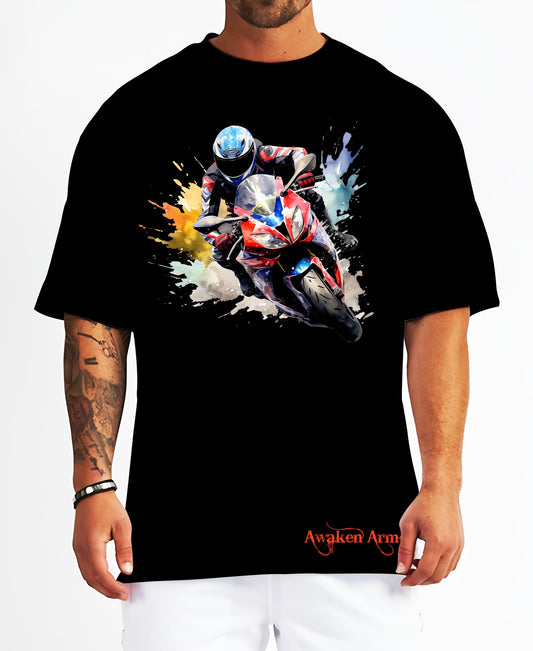 Bike 30 Oversized  Printed Tshirt