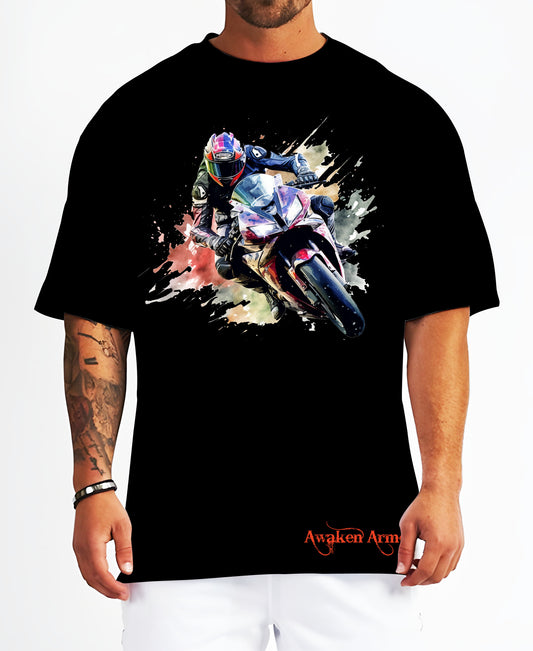 Bike 36 Oversized  Printed Tshirt