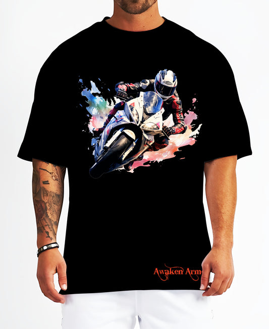 Bike 3 Oversized  Printed Tshirt