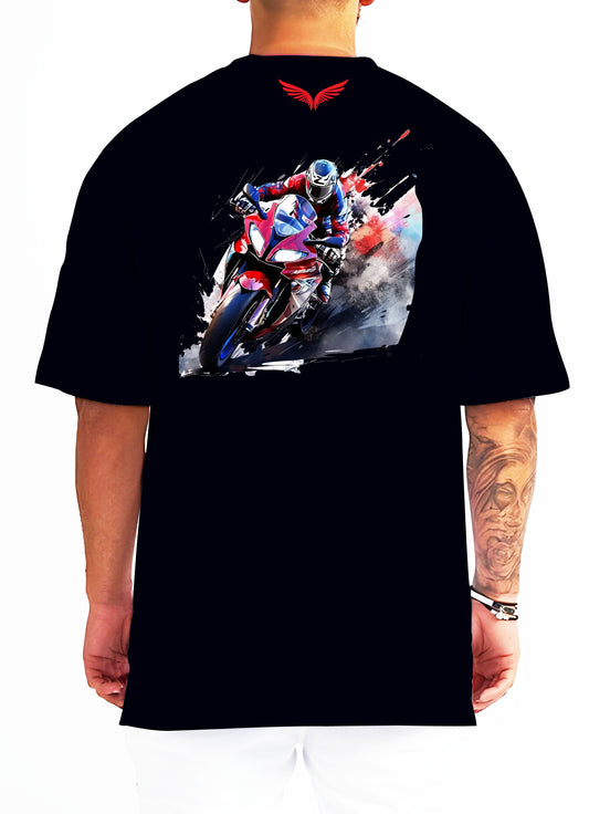 Bike 4 Oversized  Printed Tshirt