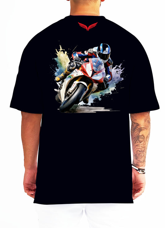 Bike 1 Oversized  Printed Tshirt