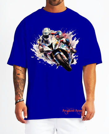 Bike 13 Oversized  Printed Tshirt