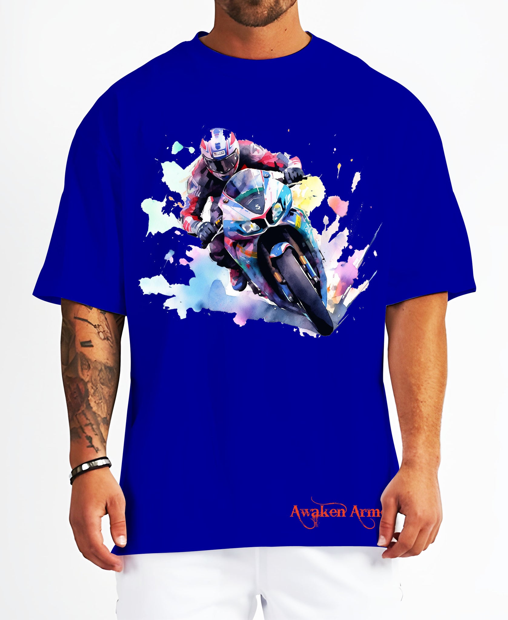 Bike 19 Oversized  Printed Tshirt