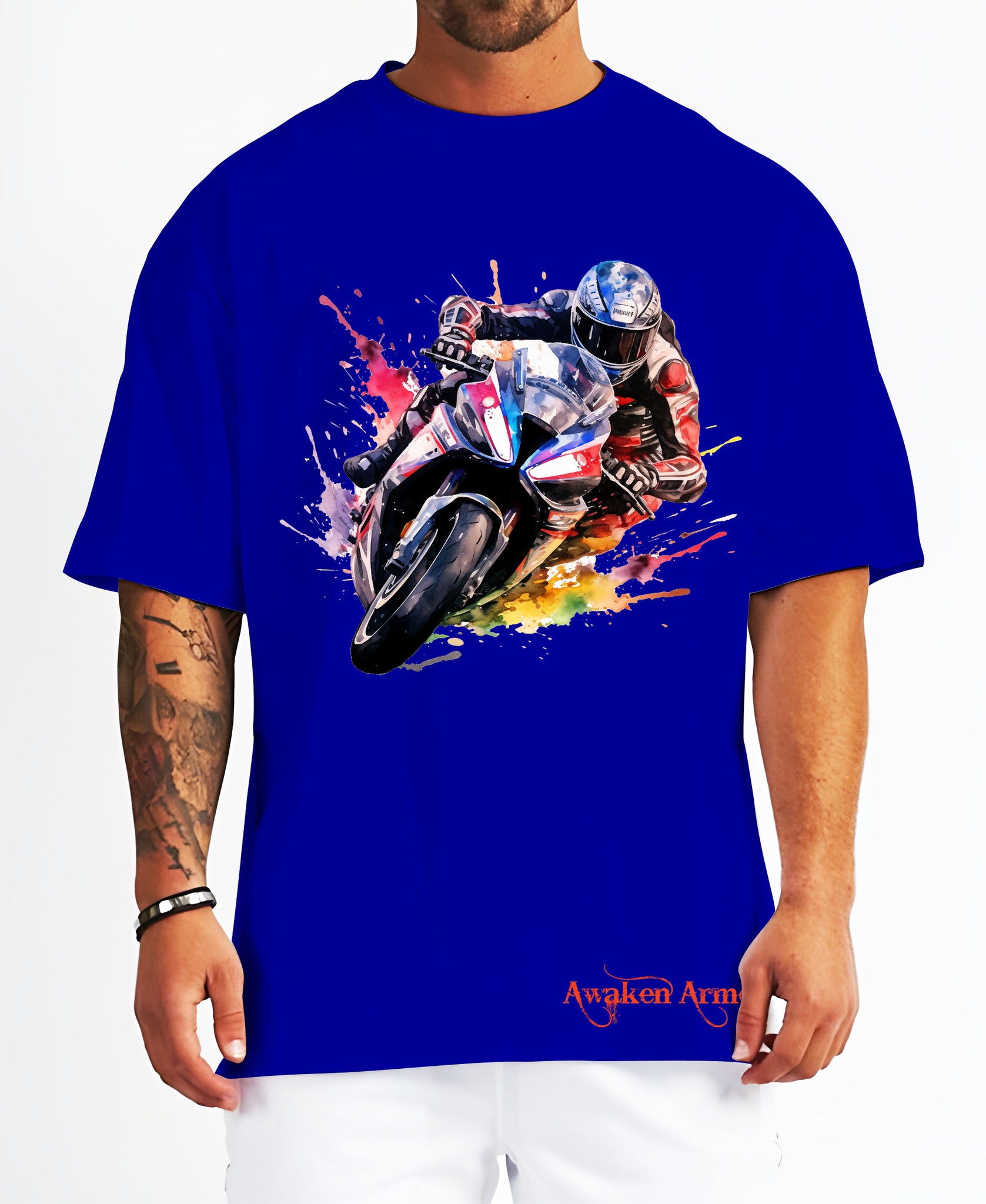 Bike 22 Oversized  Printed Tshirt