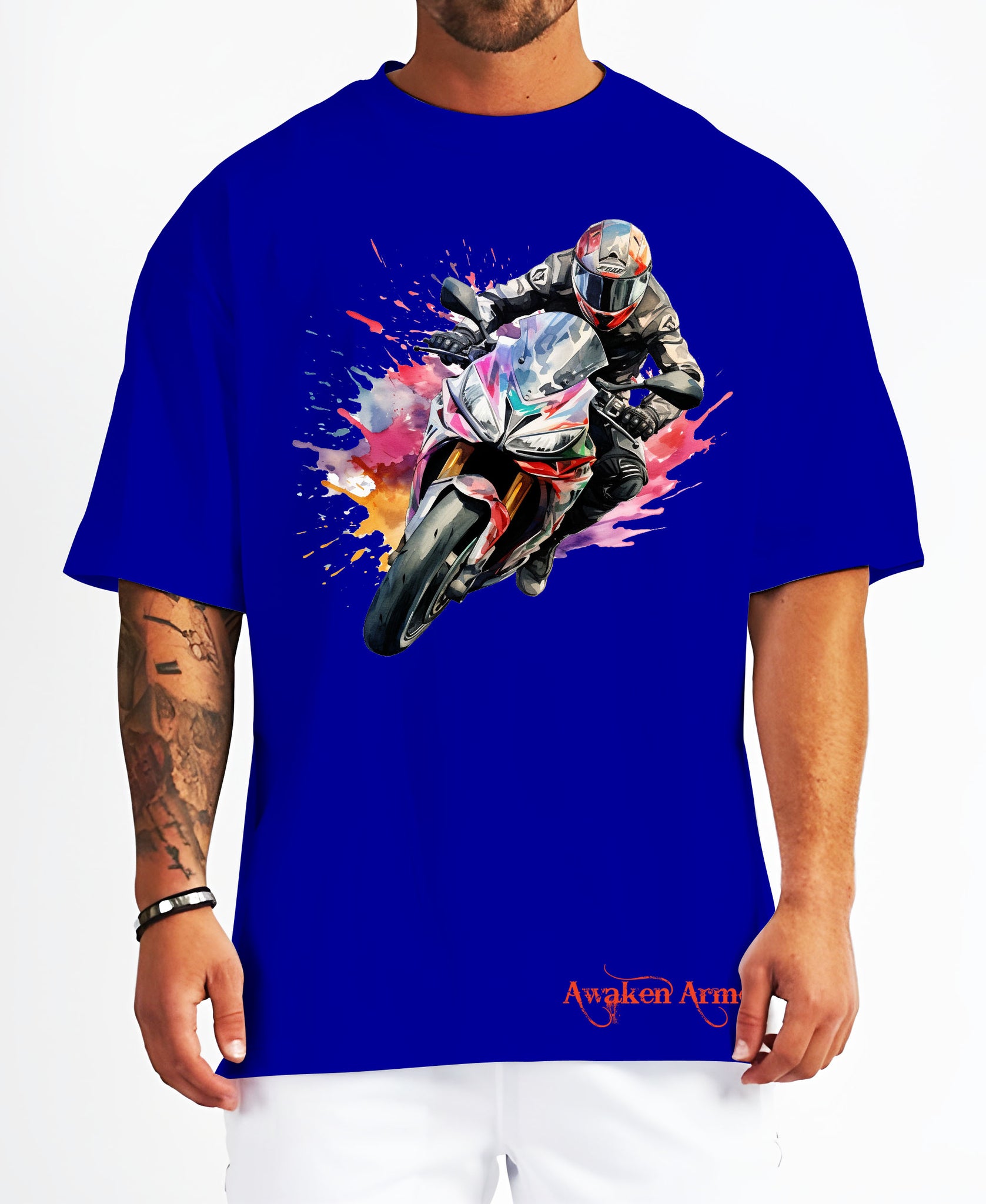 Bike 32 Oversized  Printed Tshirt