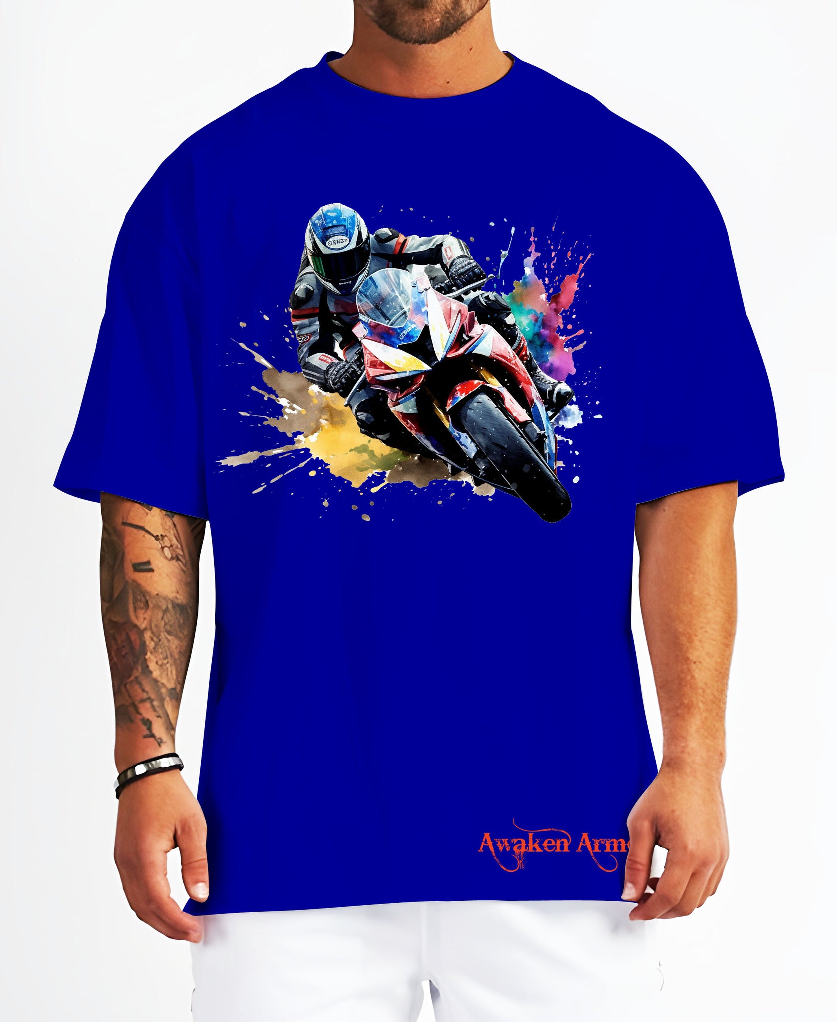 Bike 34 Oversized  Printed Tshirt