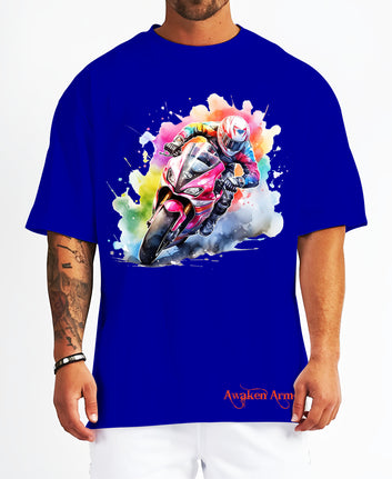 Bike 8 Oversized  Printed Tshirt