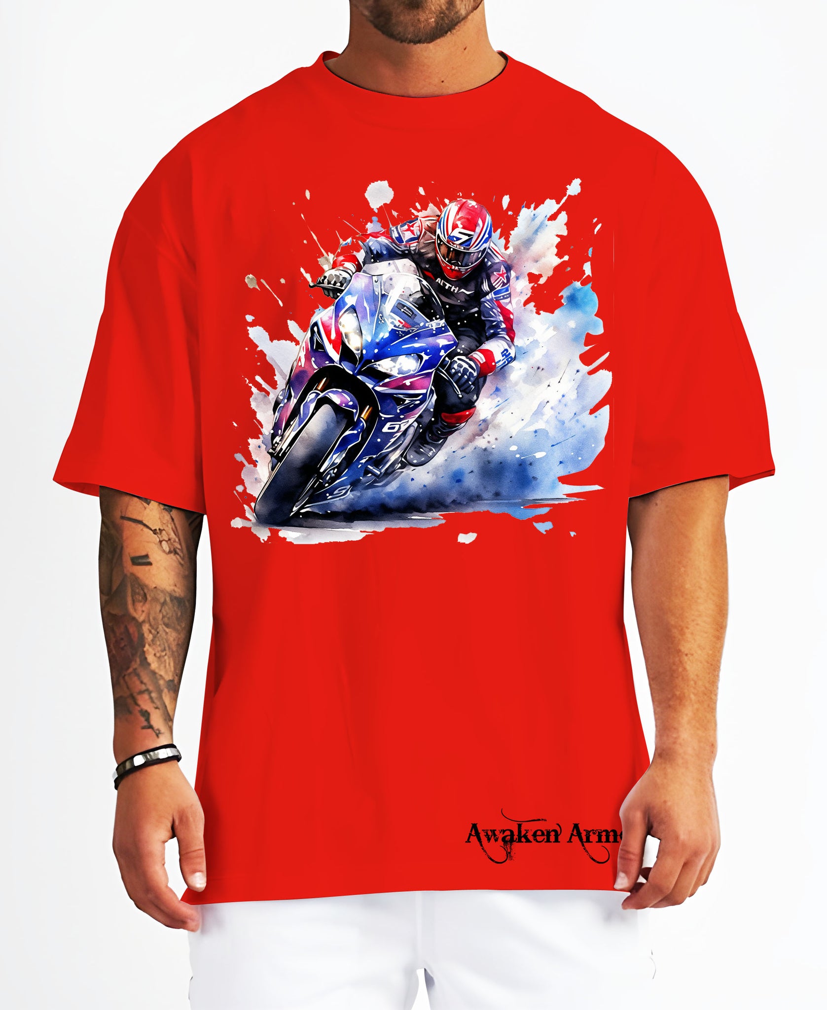 Bike 5 Oversized  Printed Tshirt