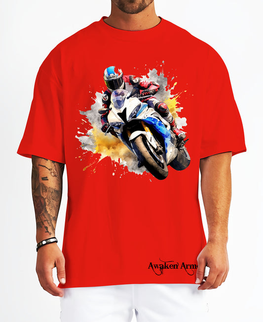 Bike 12 Oversized  Printed Tshirt