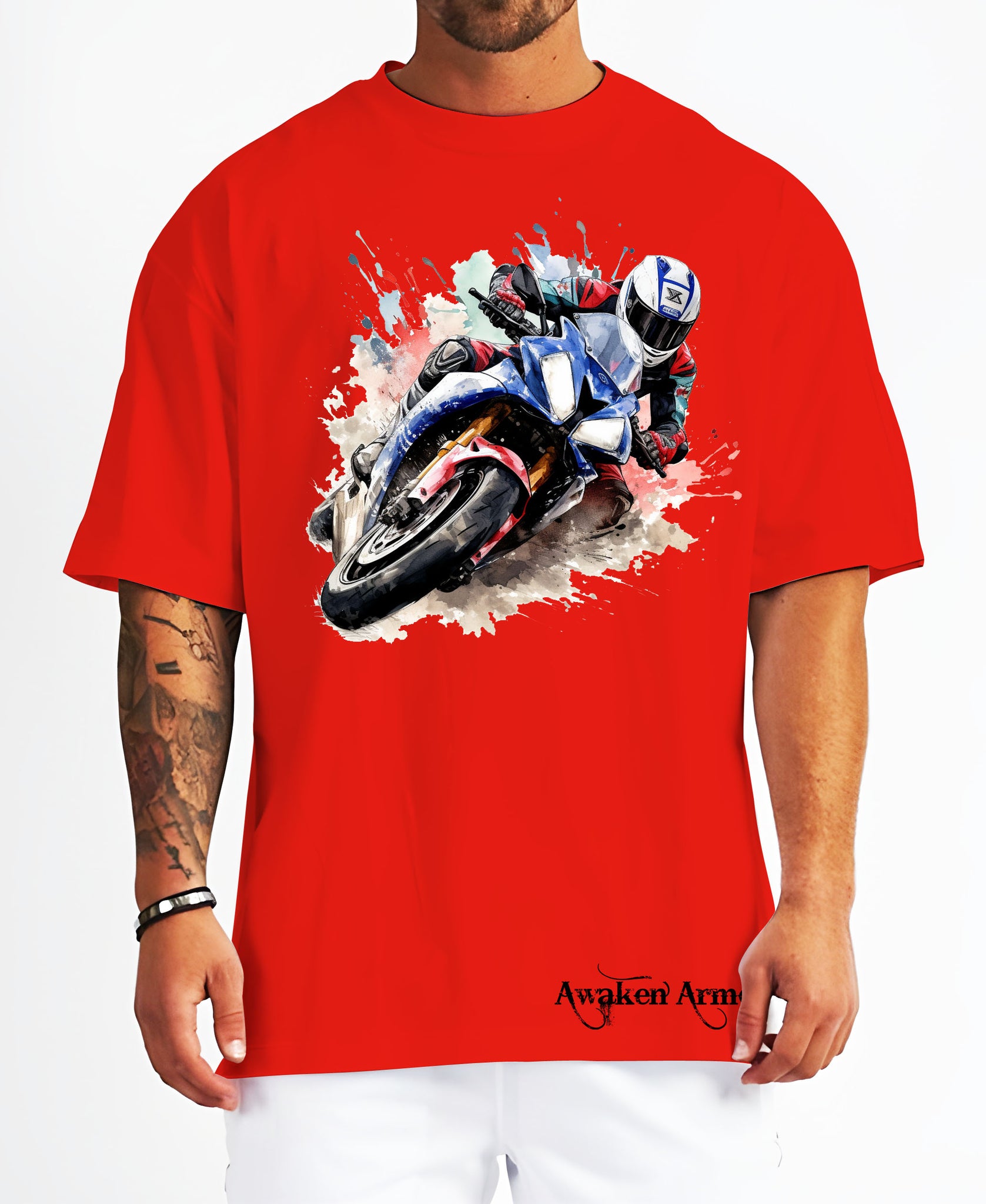 Bike 17 Oversized  Printed Tshirt