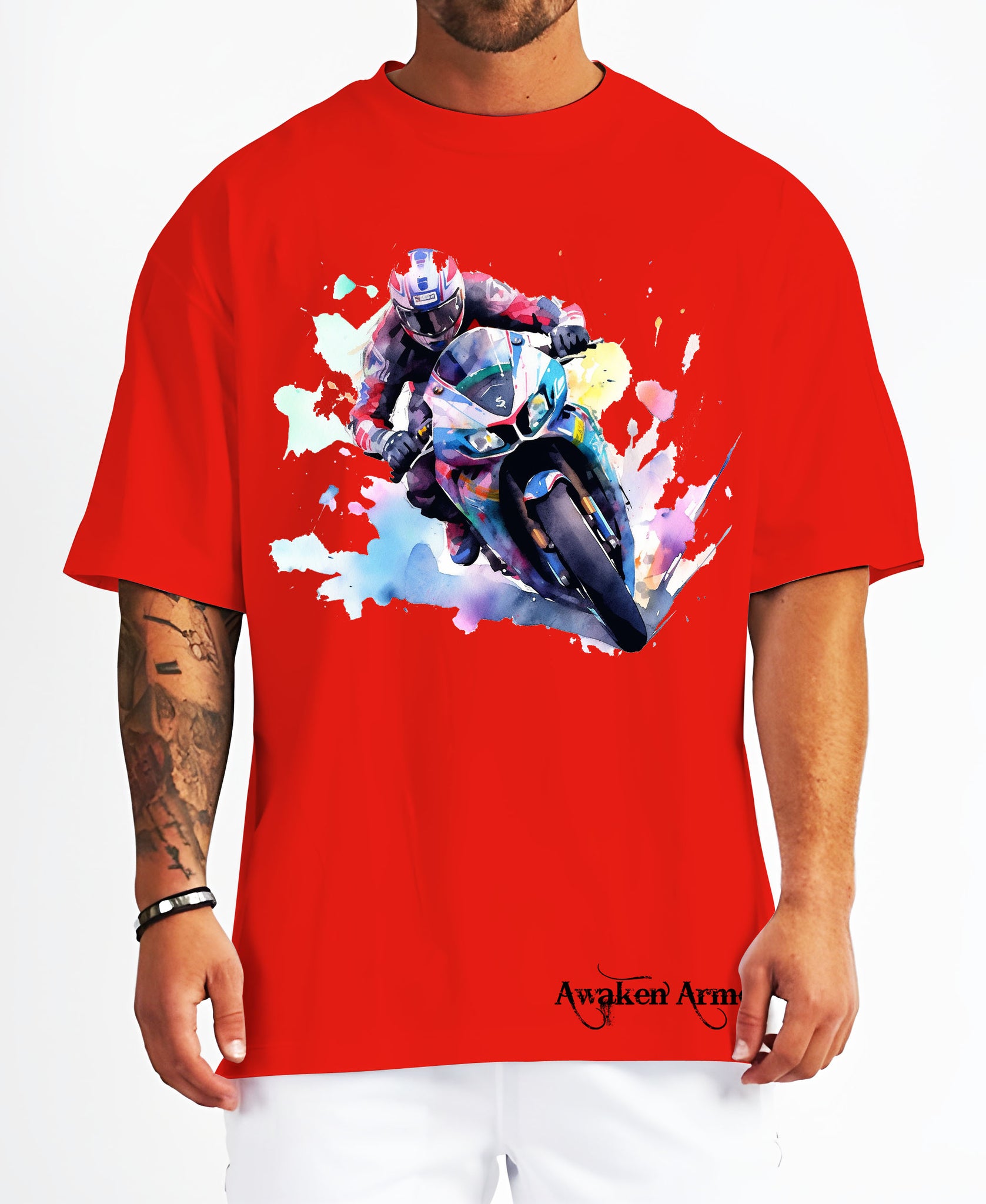 Bike 19 Oversized  Printed Tshirt