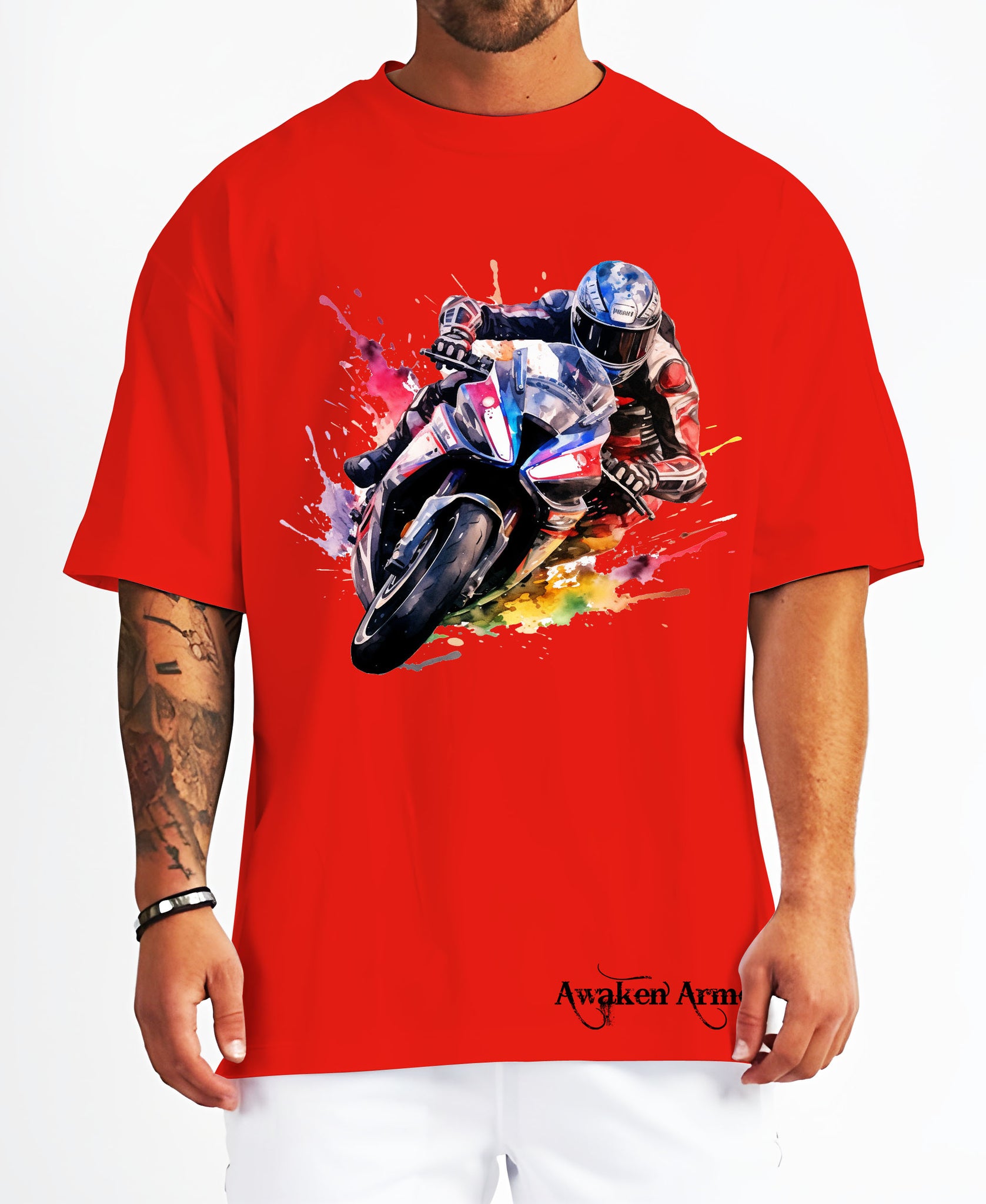 Bike 22 Oversized  Printed Tshirt