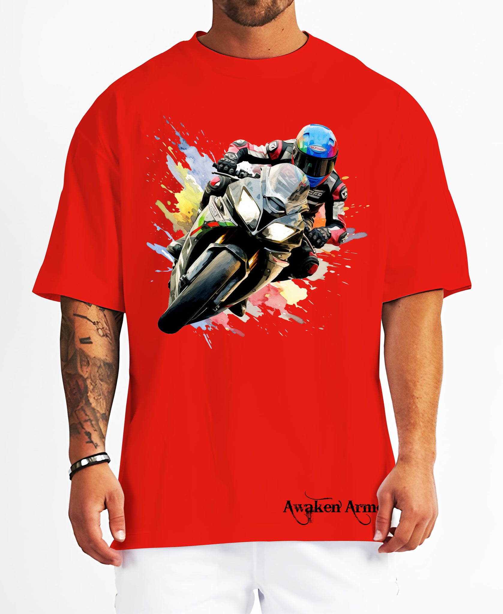 Bike 27 Oversized  Printed Tshirt